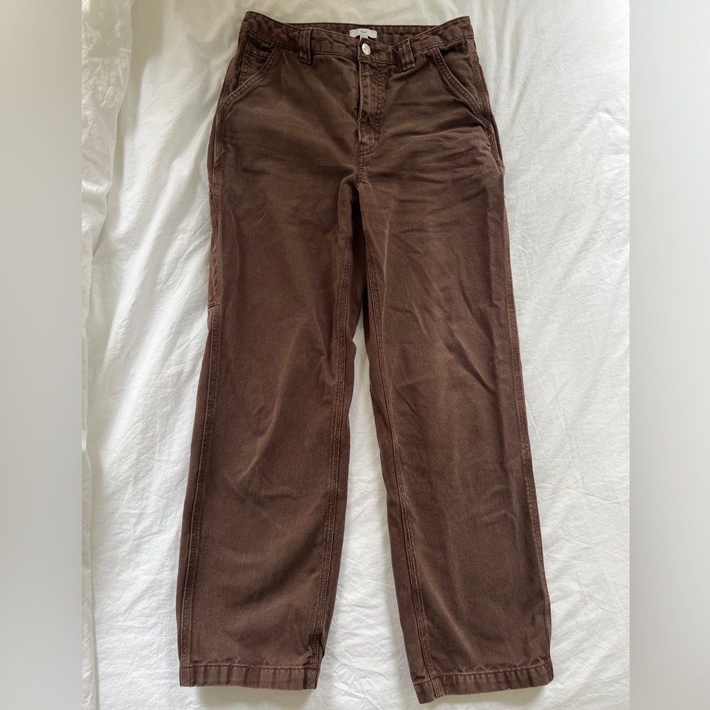 Aritzia Hugh-Waisted Carpenter Pants in Brown